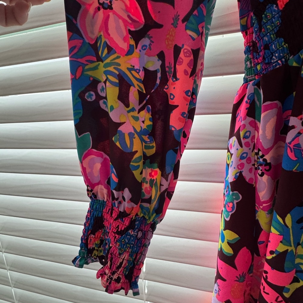 Lilly Pulitzer Pink and Black Floral Dress - Picture 2 of 5